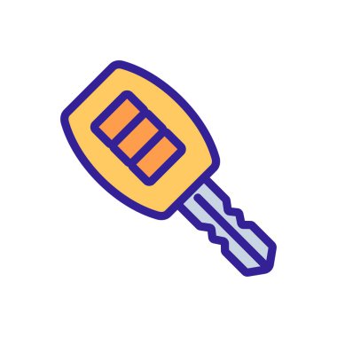 Alarm kontrol paneli ikon vektörlü demir anahtar. Alarm kontrol paneli işaretli demir anahtar. renk sembolü çizimi