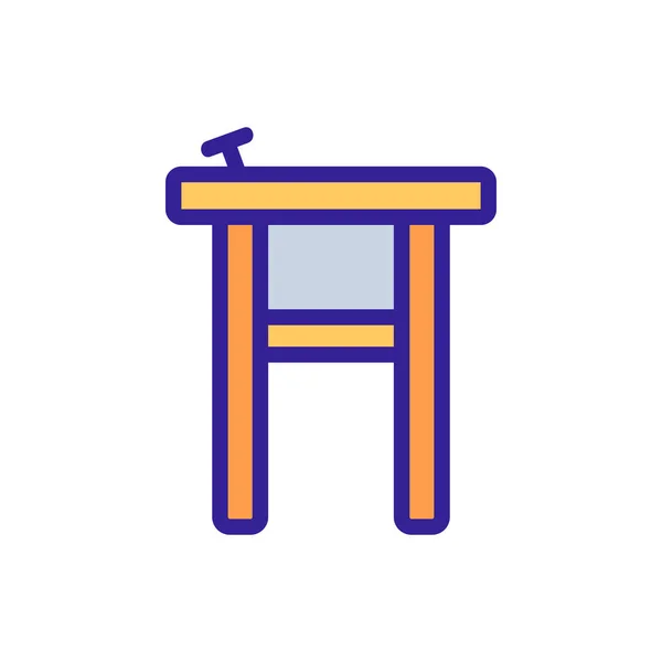 Ξύλινη Καρέκλα Καρφί Διάνυσμα Εικονίδιο Ξύλινη Καρέκλα Στάμπα Έγχρωμη Απεικόνιση — Διανυσματικό Αρχείο