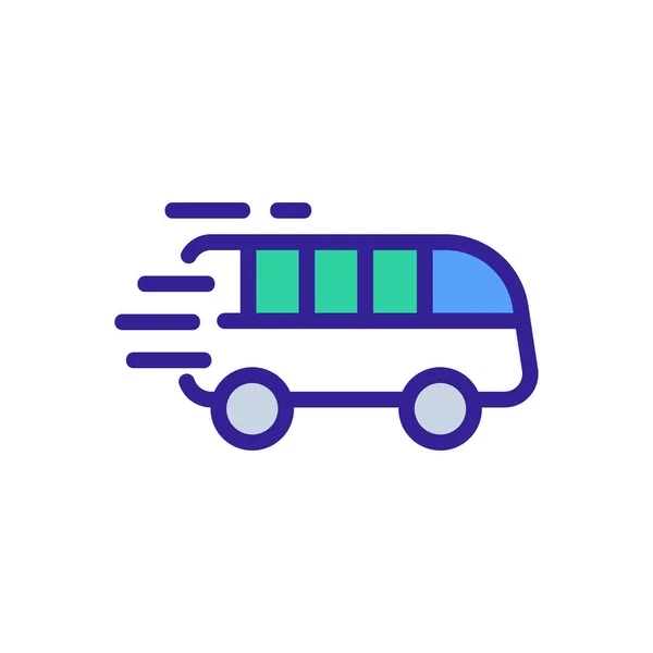 Jízdu Autobusem Cestě Ikony Vektor Cestě Autobusem Ilustrace Barevného Symbolu — Stockový vektor