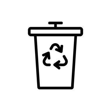 Atık ikon vektörü geri dönüşümü. Atık geri dönüşümü işareti. izole edilmiş sınır sembolü çizimi