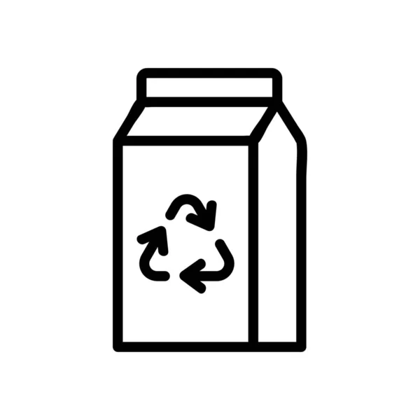 Recyclage Emballé Icône Vecteur Recyclage Panneau Emballé Illustration Symbole Contour — Image vectorielle