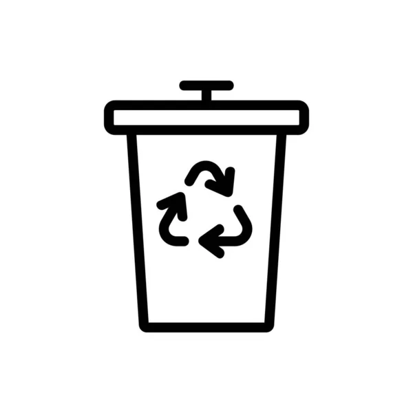 循环利用废物图标向量 废物回收标志 孤立等高线符号图解 — 图库矢量图片