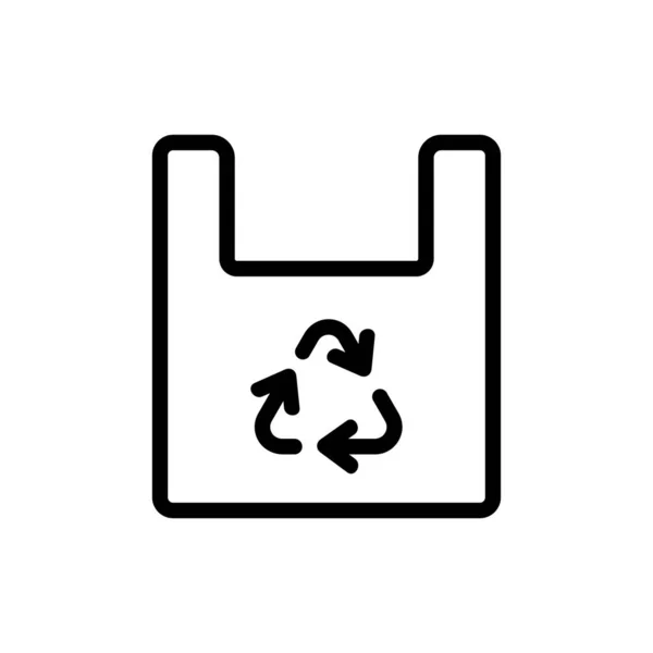 Zak Recycling Pictogram Vector Bord Voor Zakkenrecycling Geïsoleerde Contoursymbool Illustratie — Stockvector