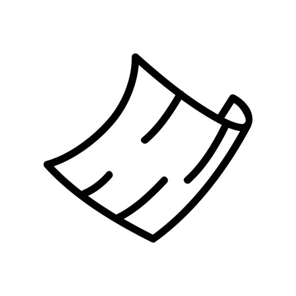 正方形清洁餐巾纸图标矢量 正方形的清洁餐巾纸标志 孤立等高线符号图解 — 图库矢量图片