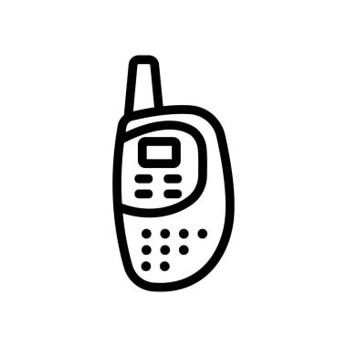 İletişim ikonu vektörü için profesyonel telsiz. İletişim işareti için profesyonel telsiz. izole edilmiş sınır sembolü çizimi