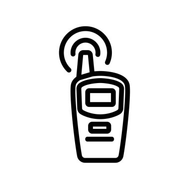 Sinyal ikon vektörlü telsiz. Sinyal yakalama işaretli telsiz. izole edilmiş sınır sembolü çizimi