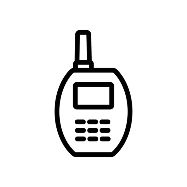 Afgeronde Walkietalkie Icoon Vector Afgerond Walkietalkie Bord Geïsoleerde Contoursymbool Illustratie — Stockvector