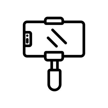 Resim simgesi vektörü için telefon sahibi. Fotoğraf tabelası için telefon rehberi. izole edilmiş sınır sembolü çizimi