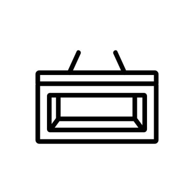 Genel mutfak kaputu alt görünüm ikonu vektörü. Genel mutfak kaputu tabelaları. izole edilmiş sınır sembolü çizimi