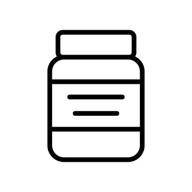 Konserve kavanozu ve geniş kapaklı ikon vektörü. Geniş kapaklı konserve kavanozu. izole edilmiş sınır sembolü çizimi