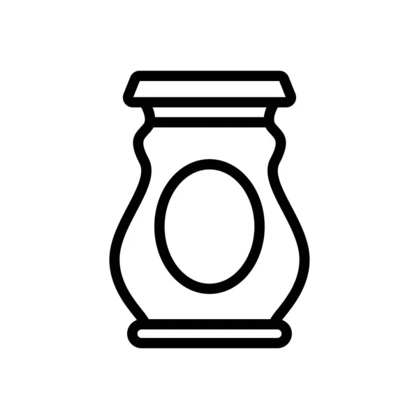 腌制罐子图标矢量 腌制的罐子标志 孤立等高线符号图解 — 图库矢量图片