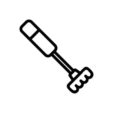 Sapı simge vektörlü otomatik çırpma karıştırıcı. Sapı işaretli otomatik çırpma karıştırıcı. izole edilmiş sınır sembolü çizimi