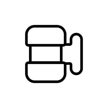 Örnek yiyecek depolama kutusu ikon vektörü. Örnek yiyecek depolama kabı işareti. izole edilmiş sınır sembolü çizimi