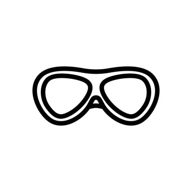 Oval yüzme eğitim gözlüğü ikon vektörü. Oval yüzme eğitim gözlüğü işareti. izole edilmiş sınır sembolü çizimi