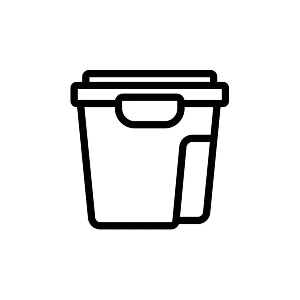 Lebensmittelbehälter Setzen Symbol Vektor Lebensmittelbehälter Setzen Zeichen Isolierte Kontursymboldarstellung — Stockvektor