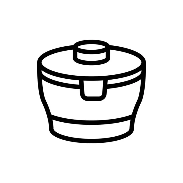 Runden Robusten Lebensmittelbehälter Symbol Vektor Rundes Robustes Lebensmittelcontainerschild Isolierte Kontursymboldarstellung — Stockvektor