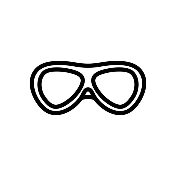 Ovális Úszószemüveg Ikon Vektor Ovális Úszószemüveg Tábla Izolált Kontúr Szimbólum — Stock Vector