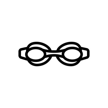 Göz koruma gözlüğü ikon vektörü şeklinde yüzüyorlar. Yüzme şekilli gözlük gözlüğü işareti. izole edilmiş sınır sembolü çizimi