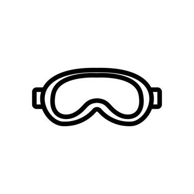 Burun köprüsü ikon vektörlü yüzme maskesi. Burun köprüsü işaretli yüzme maskesi. izole edilmiş sınır sembolü çizimi