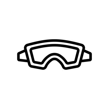 Temiz şekilli maske ikon vektörlü koruyucu. Temiz yüzme maskesiyle koruyucu. izole edilmiş sınır sembolü çizimi