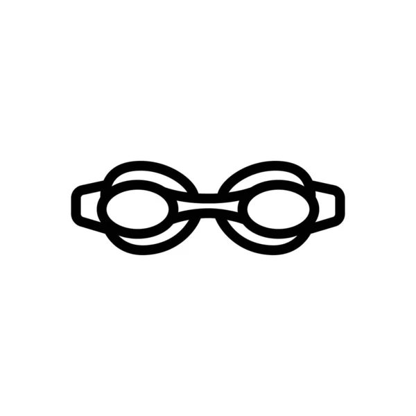 水泳ラウンド形の目の保護メガネのアイコンベクトル 水泳ラウンド形の目の保護メガネのサイン 孤立した輪郭記号図 — ストックベクタ
