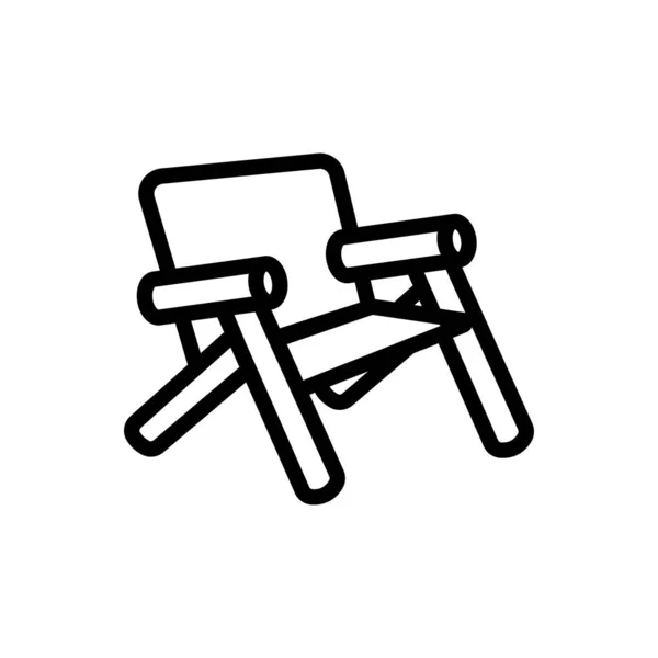 带有扶手图标向量的木制扶手椅 有扶手标志的木制扶手椅 孤立等高线符号图解 — 图库矢量图片