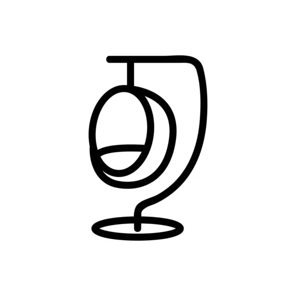 Вектор Висячего Кокона Висит Знак Кокона Свинга Иллюстрация Изолированного Контура — стоковый вектор