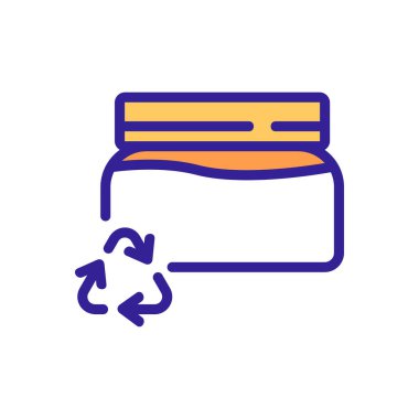 Kutu simgesi vektöründen gelen sıfır atık. Teneke kutuları işaretinden sıfır atık. renk sembolü çizimi