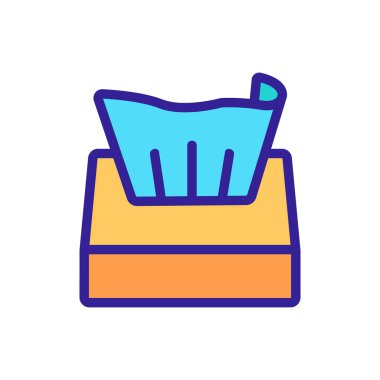 Gerilmiş peçete kutusu ikon vektörü. Gerilmiş peçete kutusu işareti. renk sembolü çizimi