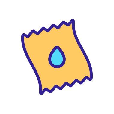 Islak mendil simgesi vektörü. Islak mendil işareti. renk sembolü çizimi