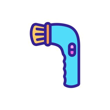 Köşedeki ayakkabı fırçası ikon vektörü. Köşedeki ayakkabı fırçası işareti. renk sembolü çizimi