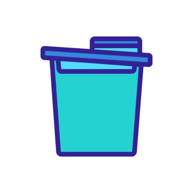 Yiyecek gevreği saklama kabı ikon vektörü. Yiyecek gevreği saklama kabı tabelası. renk sembolü çizimi