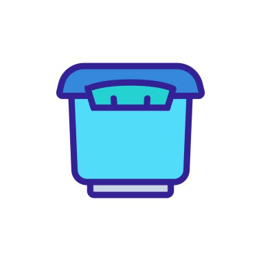 Sıkıca kapatılmış konteyner ikonu vektörü. Sıkıca kapatılmış depo tabelası. renk sembolü çizimi