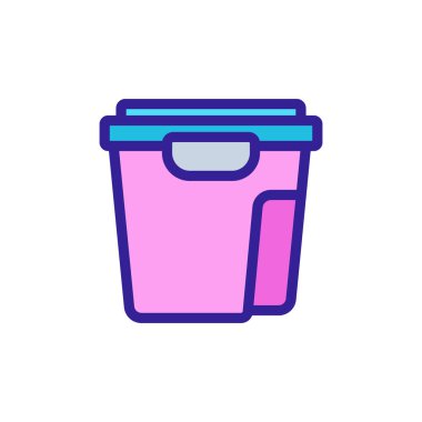 Yiyecek kabı ikon vektörünü ayarladı. Yemek konteynırı tabelaları. renk sembolü çizimi