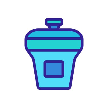 Gıda kabı dikdörtgen ve kapak ikon vektörü. Yemek kabı dikdörtgen şeklinde ve kapağı işaretli. renk sembolü çizimi