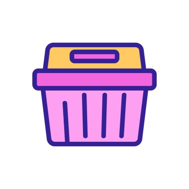 dikdörtgen yiyecek kabı ikon vektörü. Dikdörtgen yiyecek kabı işareti. renk sembolü çizimi