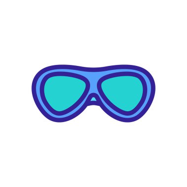 Oval yüzme eğitim gözlüğü ikon vektörü. Oval yüzme eğitim gözlüğü işareti. renk sembolü çizimi