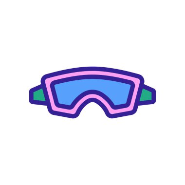 Temiz şekilli maske ikon vektörlü koruyucu. Temiz yüzme maskesiyle koruyucu. renk sembolü çizimi