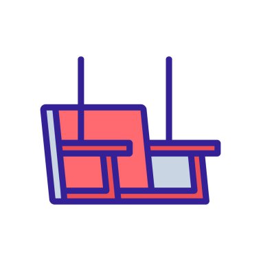 Gevşeme ikonu vektörü için sallanan sandalye. Rahatlama işareti için sallanan sandalye. renk sembolü çizimi