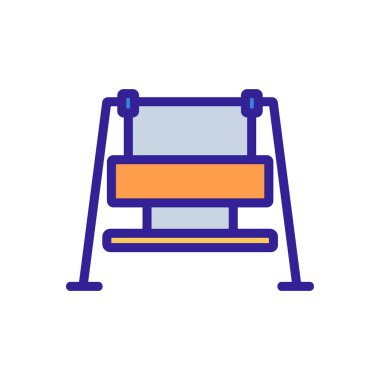 Sallanan bank ikon vektörü. Salıncak levhası. renk sembolü çizimi