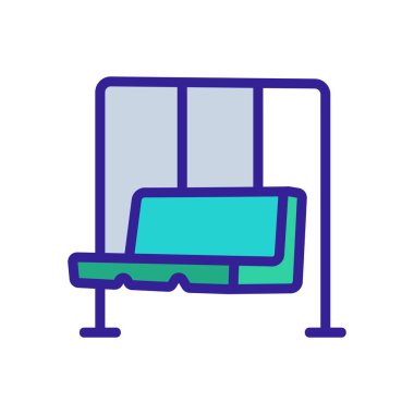 Kanepe ikon vektörü şeklinde sallanıyor. Kanepe şeklinde sallanıyor. renk sembolü çizimi