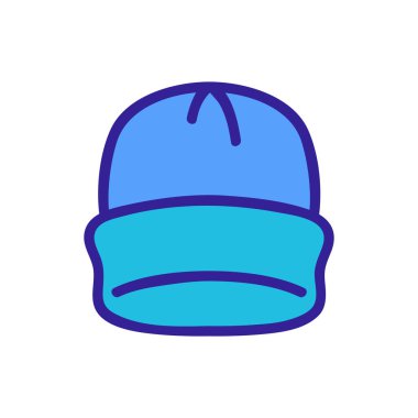 Yaka simgesi vektörlü sade bere. Yaka işaretli düz bir bere. renk sembolü çizimi