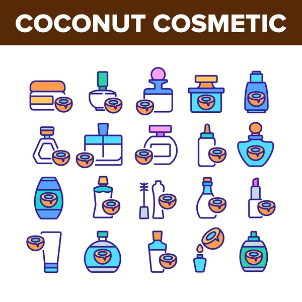 코코넛 코스믹 컬렉션 Icons Set Vector 2015 Coconut Cream Packaging — 스톡 벡터