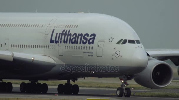 Airbus A380 της Superjumbo τροχοδρόμησης — Αρχείο Βίντεο