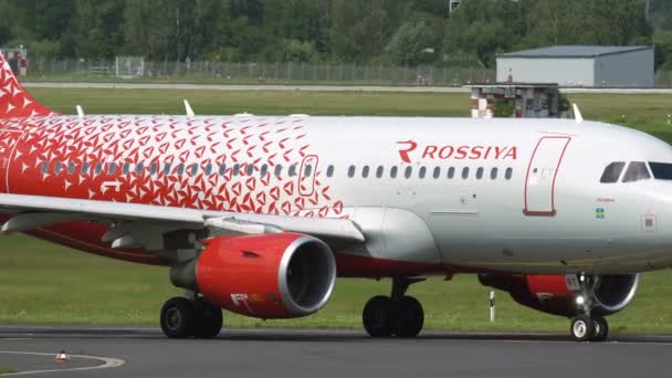 Närbild av Airbus A320 Rossiya Airlines — Stockvideo