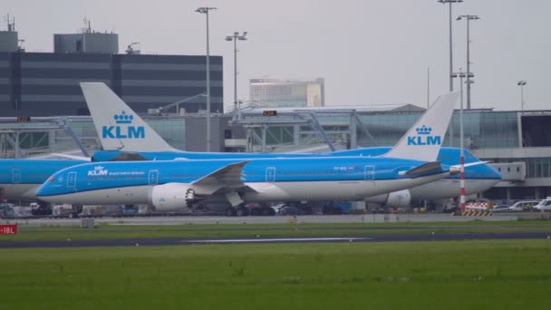 Boeing 787 Dreamliner de KLM Airlines en movimiento — Vídeo de stock
