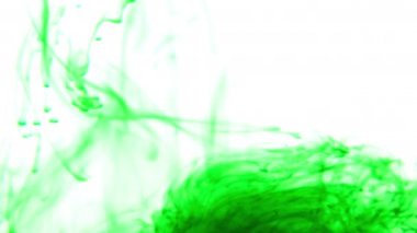 Suda yeşil mürekkep, soyut video.