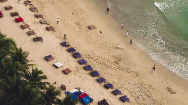 El lapso de tiempo aéreo de la playa por la mañana — Vídeos de Stock