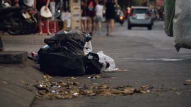 Pile of trash on the road