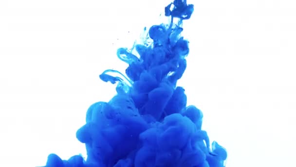 Blauwe inkt water explosie. — Stockvideo